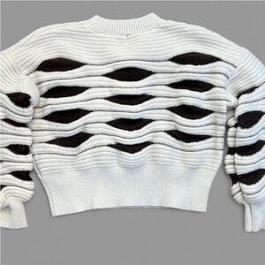 Dark Brown and White Women's Sweater